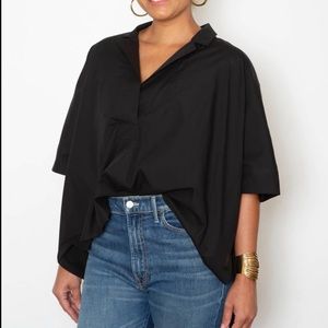 Beautiful Scene Black 3/4 SLEEVE CAPE-SHIRT